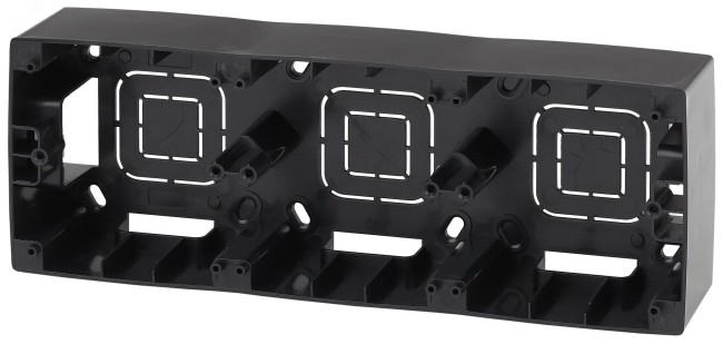 Коробка наклад. монтажа 3 поста, Эра12, чёрный 12-6103-06 ЭРА