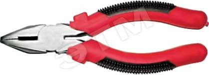 Плоскогубцы комбинированные ''Стандарт'' красно-черные пластиковые ручки, полированная сталь 165 мм