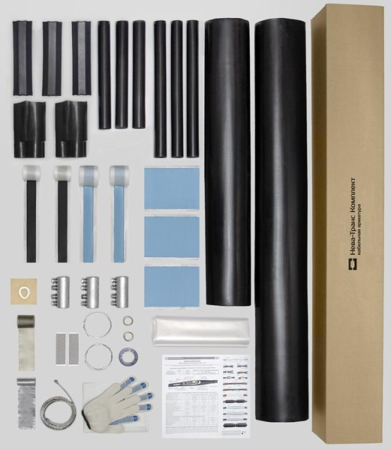 Муфта кабельная соединительная 10кВ СТп(тк) 3х(150-240мм) с болтовыми соединителями Нева-Транс Комплект 22010032 Муфта кабельная соединительная 10кВ СТп(тк) 3х(150-240мм) с болтовыми соединителями Нева-Транс Комплект 22010032