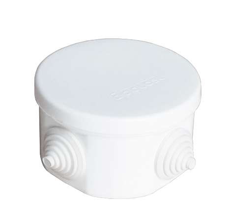 Коробка распределительная ОП 75х45мм IP54 4 выхода 4 гермоввода крышка защелкивающаяся бел. Epplast 240341 Коробка распределительная ОП 75х45мм IP54 4 выхода 4 гермоввода крышка защелкивающаяся бел. Epplast 240341