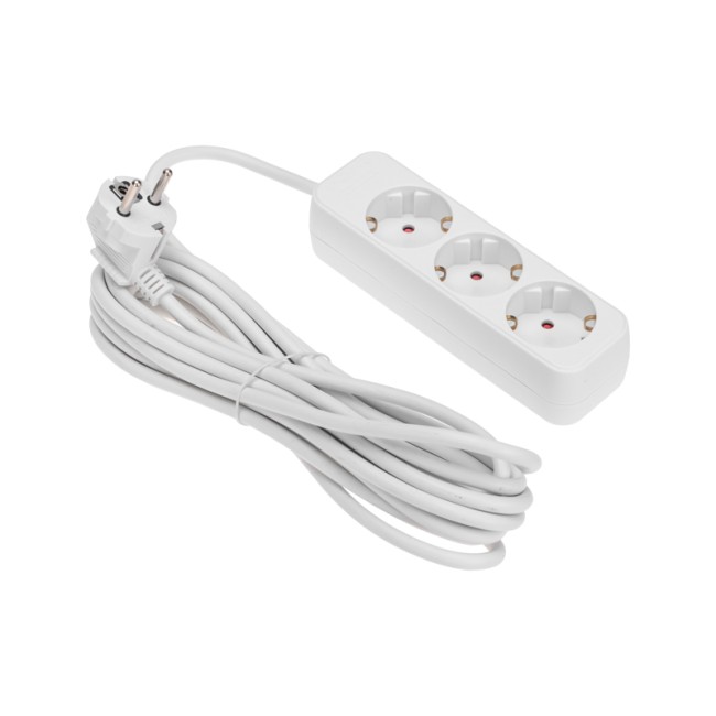 Удлинитель STANDARD 3 гнезда, 5м, 3х1,0мм², с/з, белый REXANT Удлинитель STANDARD 3 гнезда, 5м, 3х1,0мм², с/з, белый REXANT