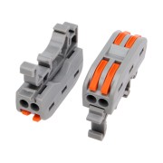 Клемма СМК 222-422D проходная 2-полюсная, с креплением на DIN-рейку (0,08-4 мм²) серая (50 шт./уп.) REXANT Клемма СМК 222-422D проходная 2-полюсная, с креплением на DIN-рейку (0,08-4 мм²) серая (50 шт./уп.) REXANT