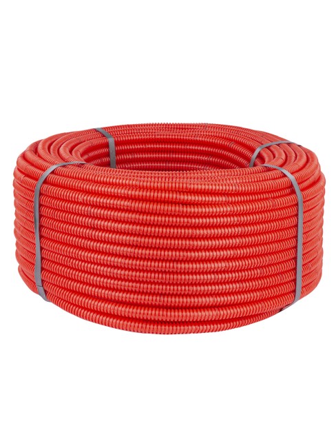 Труба гофрированная ПНД d 16 с зондом (100 м) легкая красная TDM Труба гофрированная ПНД d 16 с зондом (100 м) легкая красная TDM