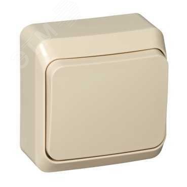ЭТЮД Выключатель одноклавишный наружный бежевый сх.1 ЭТЮД Выключатель одноклавишный наружный бежевый сх.1