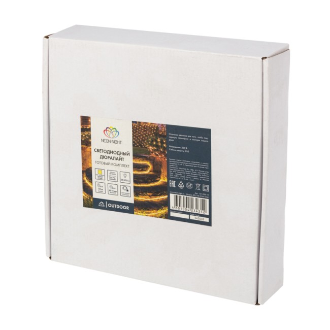 Дюралайт LED фиксинг (2W), 24 LED/м, теплый белый, 10 м Дюралайт LED фиксинг (2W), 24 LED/м, теплый белый, 10 м