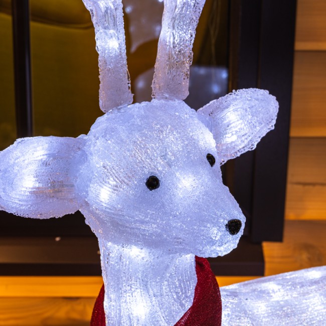 Акриловая светодиодная фигура Северный олень 49х18х85 см, 120 светодиодов, IP65 понижающий трансформатор в комплекте, NEON-NIGHT Акриловая светодиодная фигура Северный олень 49х18х85 см, 120 светодиодов, IP65 понижающий трансформатор в комплекте, NEON-NIGHT