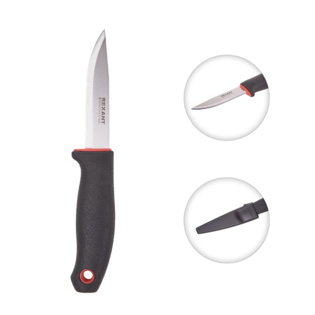 Нож строительный нержавеющая сталь лезвие 95мм REXANT