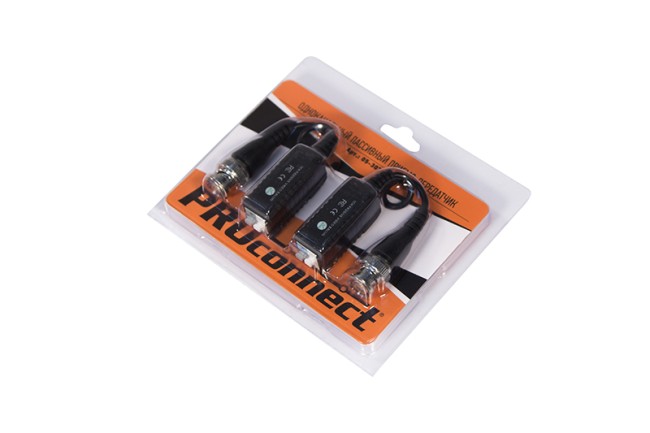 Приемопередатчик пассивный AHD, CVI, TVI  (комплект 2 шт), цена за 1 шт.  PROconnect