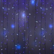 Гирлянда Светодиодный Дождь 2х3м, эффект мерцания, белый провод, 230 В, диоды СИНИЕ (шнур питания в комплекте)