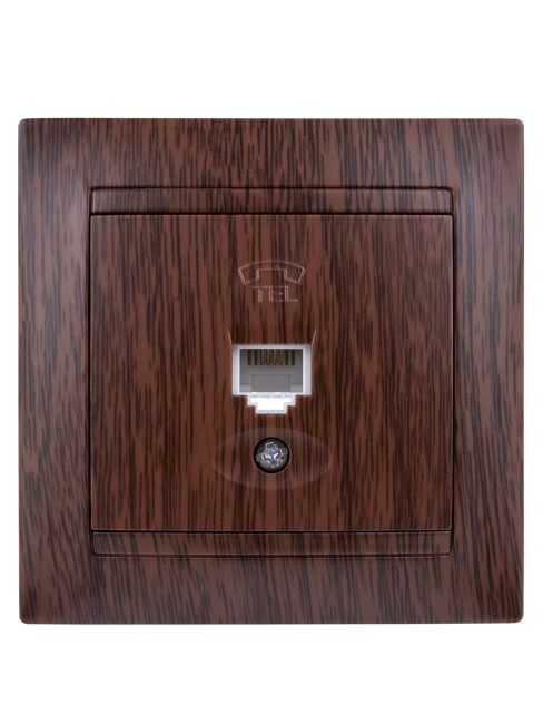 Розетка телефонная RJ11 венге "Лама" TDM Розетка телефонная RJ11 венге "Лама" TDM