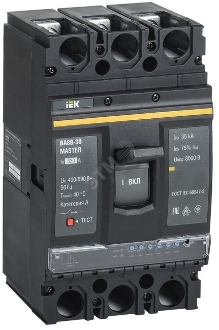 Автоматический выключатель ВА88-39 3Р 630А 35кА MASTER с электрон. расц. IEK
