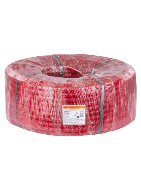 Труба гофрированная ПНД d 20 с зондом (100 м) легкая красная ТDM Труба гофрированная ПНД d 20 с зондом (100 м) легкая красная ТDM