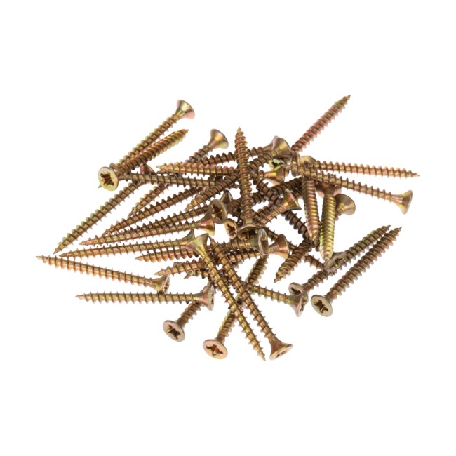 Саморез универсальный KRANZ 3.5х35, желтый цинк, пакет (25шт.)
