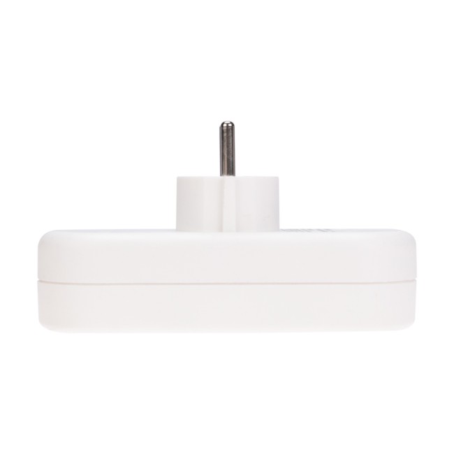 Тройник электрический линейный 10 А вертикальный без заземления, белый REXANT