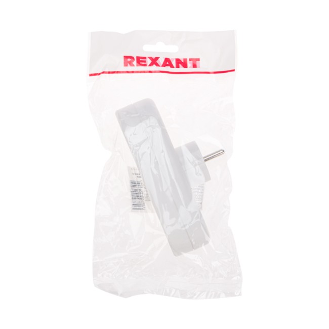 Тройник электрический линейный 10 А вертикальный без заземления, белый REXANT