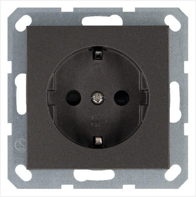 Розетка 1-м Shuko 16А IP20 с заземл. защ. шторки механизм мокко Jasmart G5501Z Розетка 1-м Shuko 16А IP20 с заземл. защ. шторки механизм мокко Jasmart G5501Z