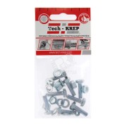 Болт DIN933 М6х25 шестигранная голова полная резьба оцинкованный + гайка + шайба (8 шт) Болт DIN933 М6х25 шестигранная голова полная резьба оцинкованный + гайка + шайба (8 шт)