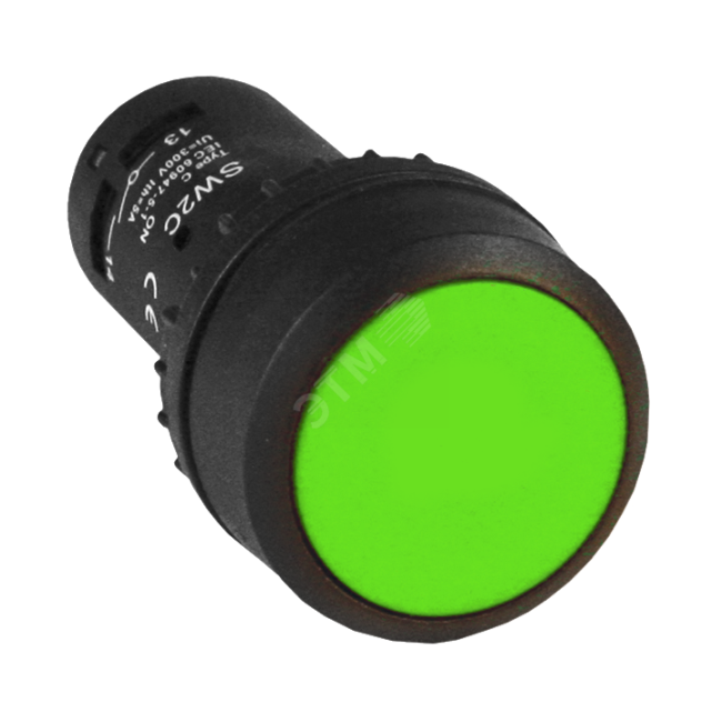 Кнопка SW2C-11 возвратная зеленая NO+NC