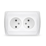 Розетка 2-м СП Маргарита 16А IP20 без заземл. бел. UNIVersal М0102 Розетка 2-м СП Маргарита 16А IP20 без заземл. бел. UNIVersal М0102
