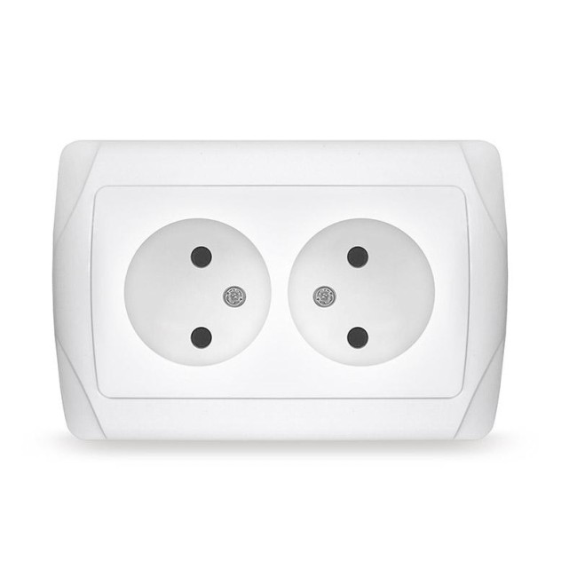 Розетка 2-м СП Маргарита 16А IP20 без заземл. бел. UNIVersal М0102 Розетка 2-м СП Маргарита 16А IP20 без заземл. бел. UNIVersal М0102