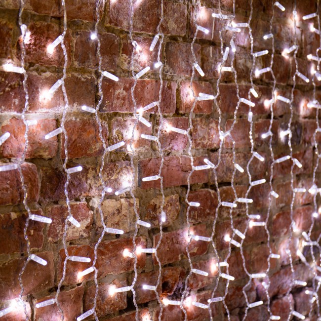 Гирлянда Светодиодный Дождь 2х3м, 448 LED БЕЛЫЙ, прозрачный ПВХ, IP65, постоянное свечение, 230В соединяется NEON-NIGHT (нужен шнур питания 303-500-1)