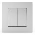 Выключатель 2-кл. СП Pixel 10А IP20 в сборе алюм. TOKOV ELECTRIC TKE-PX-V2F-C03