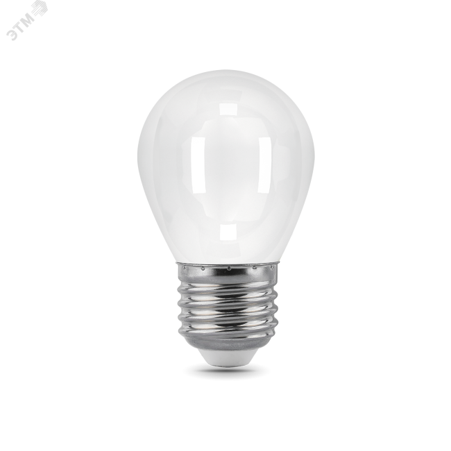 Лампа светодиодная LED 9 Вт 610 Лм 4100К белая Е27 Шар диммируемая milky Filament Gauss