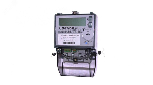 Счетчик электроэнергии Меркурий 204 ARTM2-02      (D)POBHR, 5(100), оптопорт, RS485, реле. 2 Тарифа МСК