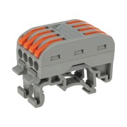 Клемма СМК 222-424D проходная 4-полюсная, с креплением на DIN-рейку (0,08-4 мм²) серая (50 шт./уп.) REXANT Клемма СМК 222-424D проходная 4-полюсная, с креплением на DIN-рейку (0,08-4 мм²) серая (50 шт./уп.) REXANT