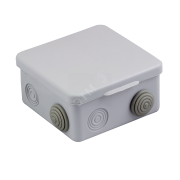 Коробка распаячная с крышкой КМР-030-014 наружная 105х105х50 АБС серая 8 входов IP54