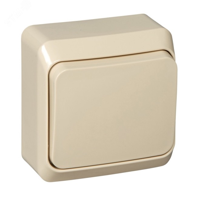 ЭТЮД Переключатель одноклавишный наружный бежевый сх.6