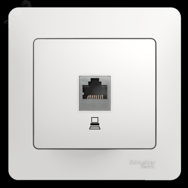GLOSSA Розетка компьютерная RJ45 категория 5е в рамку белая