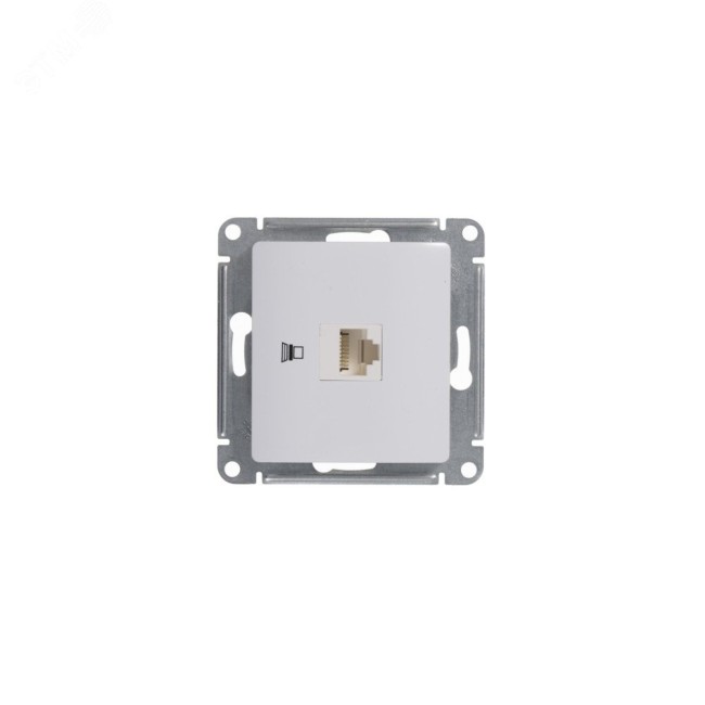 GLOSSA Розетка компьютерная RJ45 категория 5е в рамку белая