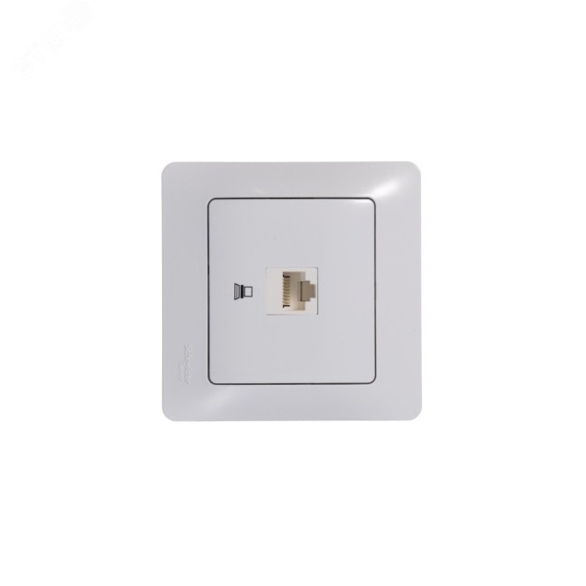 GLOSSA Розетка компьютерная RJ45 категория 5е в рамку белая