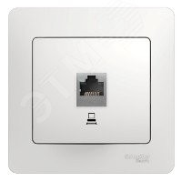 GLOSSA Розетка компьютерная RJ45 категория 5е в рамку белая