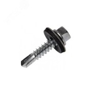 Саморез кровельный 4.8х19 по металлу сверло №2 шайба d=14мм с EPDM прокладкой оцинкованный Саморез кровельный 4.8х19 по металлу сверло №2 шайба d=14мм с EPDM прокладкой оцинкованный