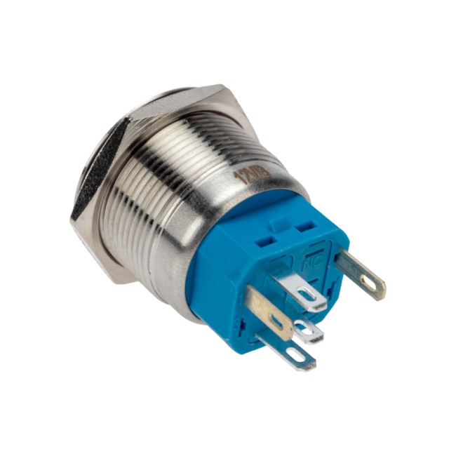 Кнопка антивандальная Ø22 12В Б/Фикс (6с) OFF-(ON) / ON-(OFF) подсв/синяя REXANT Кнопка антивандальная Ø22 12В Б/Фикс (6с) OFF-(ON) / ON-(OFF) подсв/синяя REXANT