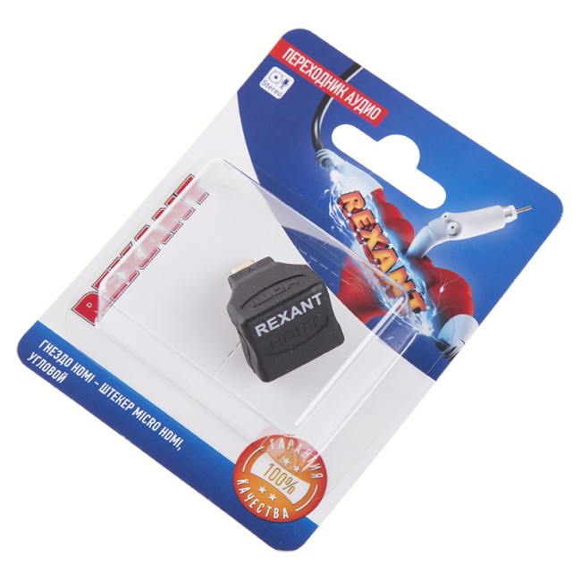 Переходник аудио (гнездо HDMI - штекер micro HDMI), угловой, (1шт) REXANT Переходник аудио (гнездо HDMI - штекер micro HDMI), угловой, (1шт) REXANT