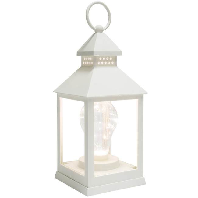 Декоративный фонарь с лампочкой, белый корпус, размер 10,5х10,5х24 см, цвет ТЕПЛЫЙ БЕЛЫЙ Декоративный фонарь с лампочкой, белый корпус, размер 10,5х10,5х24 см, цвет ТЕПЛЫЙ БЕЛЫЙ