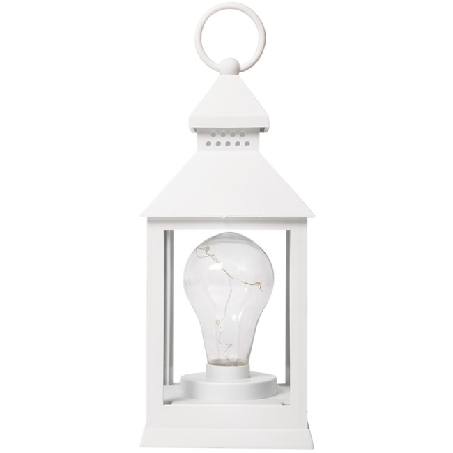 Декоративный фонарь с лампочкой, белый корпус, размер 10,5х10,5х24 см, цвет ТЕПЛЫЙ БЕЛЫЙ Декоративный фонарь с лампочкой, белый корпус, размер 10,5х10,5х24 см, цвет ТЕПЛЫЙ БЕЛЫЙ
