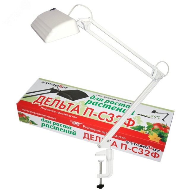 Светильник фито Дельта П-С32Ф LED 12Вт на         струбцине белый