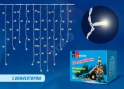 ULD-B3010-200/TWK WARMWHITE IP67 Бахрома светодиодная с эффектом мерцания, 3м. Соединяемая. 200 светодиодов. Теплый белый свет. Провод белый. TM Uniel.