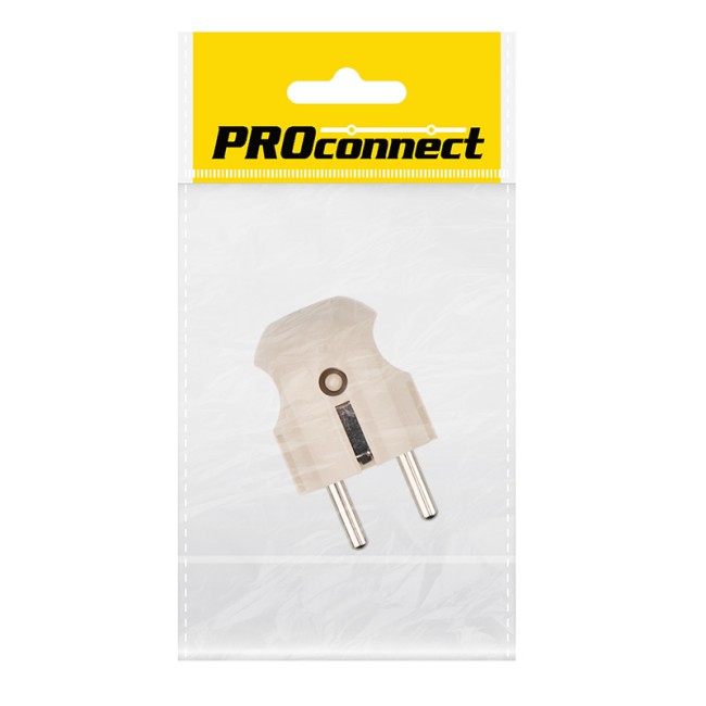 Вилка прямая с/з кремовая 16 А PROconnect 