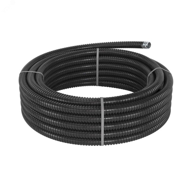 Металлорукав DN 20мм в ПВХ изоляции D внутренний 20.5 мм D наружный 25.5 50 м цветчерный Металлорукав DN 20мм в ПВХ изоляции D внутренний 20.5 мм D наружный 25.5 50 м цветчерный