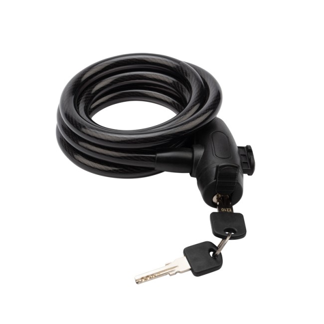 Тросовый замок взломостойкий для велосипедов и колясок с ключом 150 см черный