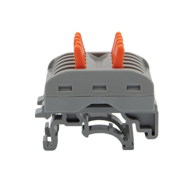 Клемма СМК 222-425D проходная 5-полюсная, с креплением на DIN-рейку (0,08-4 мм²) серая (20 шт./уп.) REXANT Клемма СМК 222-425D проходная 5-полюсная, с креплением на DIN-рейку (0,08-4 мм²) серая (20 шт./уп.) REXANT