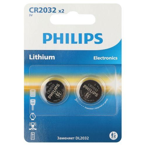 Элемент питания литиевый CR2032 (блист. 2шт) Philips Б0062716 Элемент питания литиевый CR2032 (блист. 2шт) Philips Б0062716