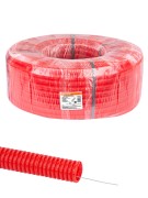 Труба гофрированная ПНД d 32 с зондом (50 м) легкая красная TDM