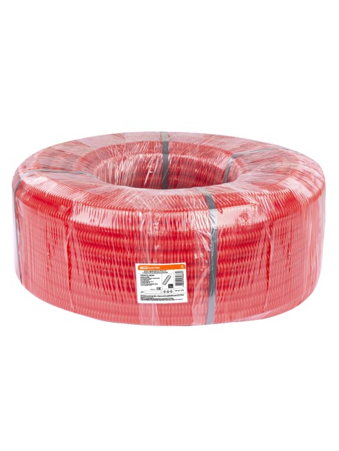 Труба гофрированная ПНД d 32 с зондом (50 м) легкая красная TDM Труба гофрированная ПНД d 32 с зондом (50 м) легкая красная TDM