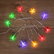 Гирлянда светодиодная Звездочки 1,5 м, 10 LED, прозрачный ПВХ, цвет свечения мультиколор, 2 х АА (батарейки не в комплекте) NEON-NIGHT Гирлянда светодиодная Звездочки 1,5 м, 10 LED, прозрачный ПВХ, цвет свечения мультиколор, 2 х АА (батарейки не в комплекте) NEON-NIGHT